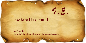 Iczkovits Emil névjegykártya